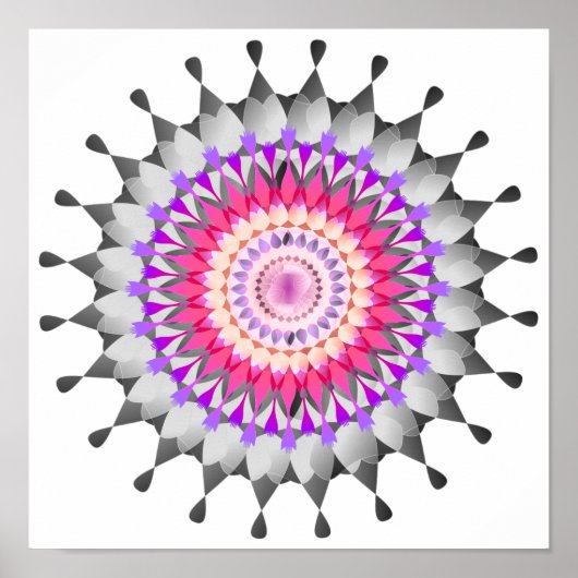 Mandala Damask Lotus Blume Lotus Poster (Vorne)
