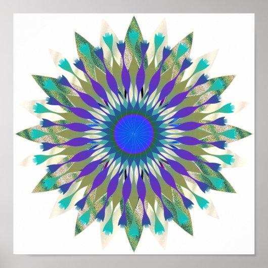 Mandala Damask Lotus Blume Lotus Poster (Vorne)