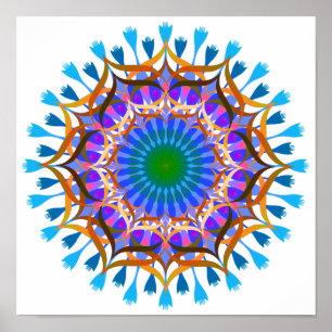 Mandala Damask Lotus Blume Lotus Poster