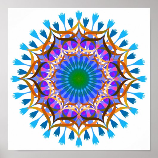 Mandala Damask Lotus Blume Lotus Poster (Vorne)