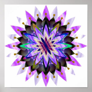 Mandala Damask Lotus Blume Lotus Poster