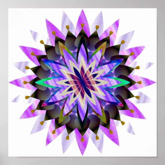 Mandala Damask Lotus Blume Lotus Poster (Vorne)