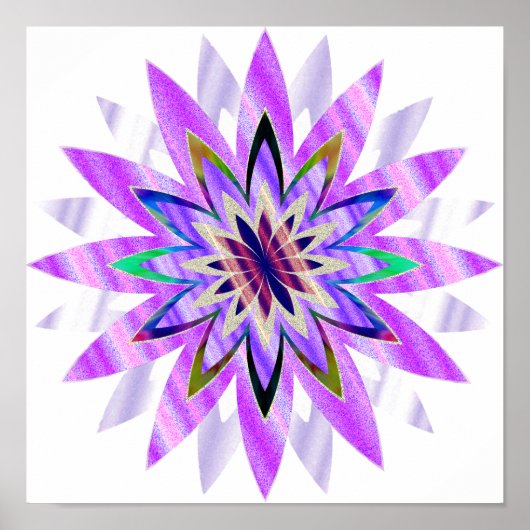 Mandala Damask Lotus Blume Lotus Poster (Vorne)