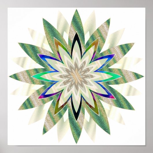 Mandala Damask Lotus Blume Lotus Poster (Vorne)