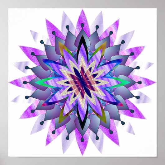 Mandala Damask Lotus Blume Lotus Poster (Vorne)