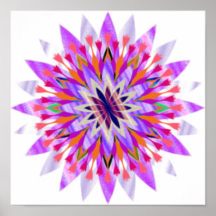 Mandala Damask Lotus Blume Lotus Poster