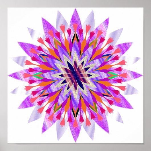 Mandala Damask Lotus Blume Lotus Poster (Vorne)