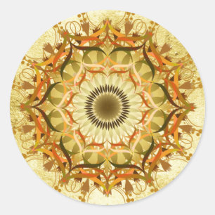Mandala Damask Lotus Blume Lotus Runder Aufkleber