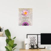 Mandala Damask Lotus Willkommen Yoga Meditation Poster (Heimbüro)