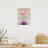 Mandala Damask Lotus Willkommen Yoga Meditation Poster (Küche)