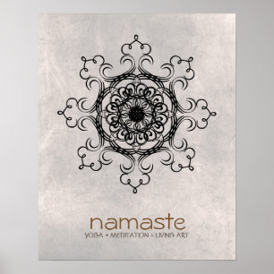 Mandala Damask Namaste Yoga Meditation Poster