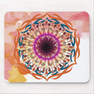 Mandala Damask Watercolor Ristorante La Lanchetta Mousepad