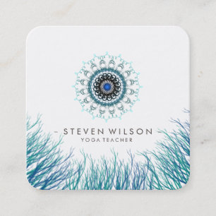 Mandala Damask Yoga Holistic Medical Massage Quadratische Visitenkarte