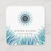 Mandala Damask Yoga Holistic Medical Massage Sq Quadratische Visitenkarte (Vorderseite)