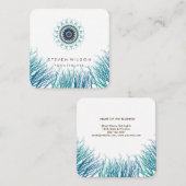 Mandala Damask Yoga Holistic Medical Massage Sq Quadratische Visitenkarte (Vorne/Hinten)