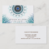 Mandala Damask Yoga Holistic Medical Massage Visitenkarte (Vorne/Hinten)