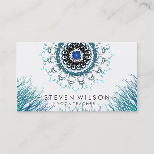 Mandala Damask Yoga Holistic Medical Massage Visitenkarte (Vorderseite)