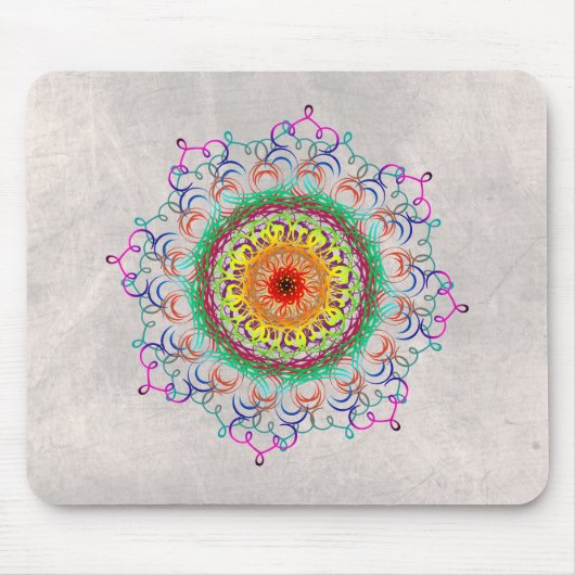 Mandala Damask Yoga Meditation Holistic Mousepad (Vorne)
