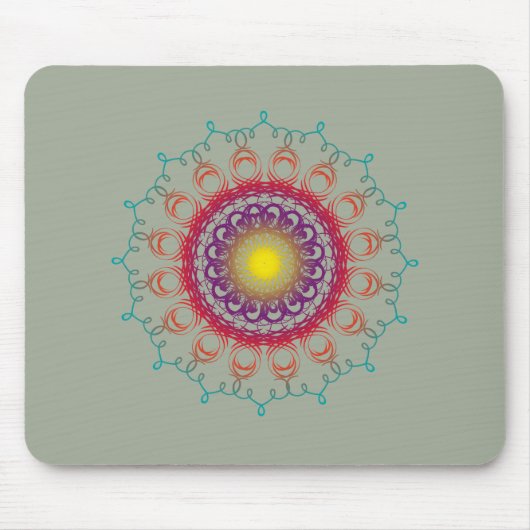 Mandala Damask Yoga Meditation Holistic Mousepad (Vorne)