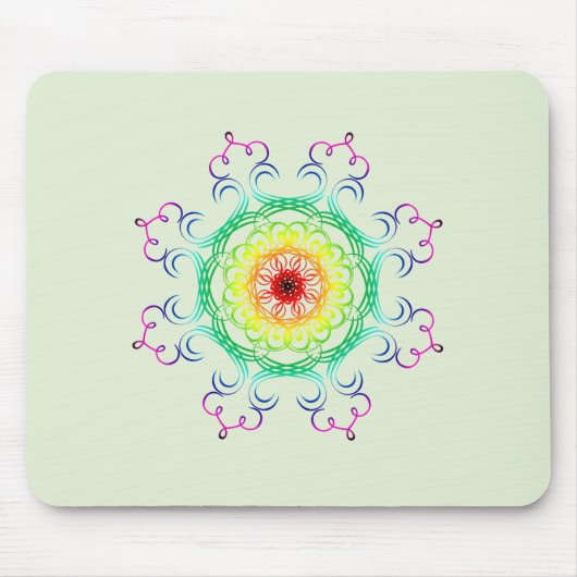 Mandala Damask Yoga Meditation Holistic Mousepad (Vorne)