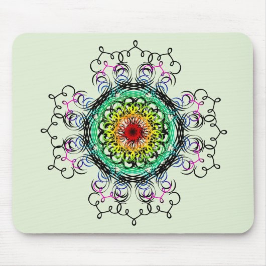 Mandala Damask Yoga Meditation Holistic Mousepad (Vorne)