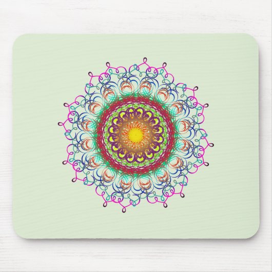 Mandala Damask Yoga Meditation Holistic Mousepad (Vorne)
