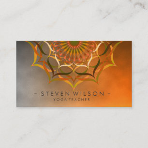 Mandala-Damast-Yoga-Lotos-Blumen-Meditation Visitenkarte
