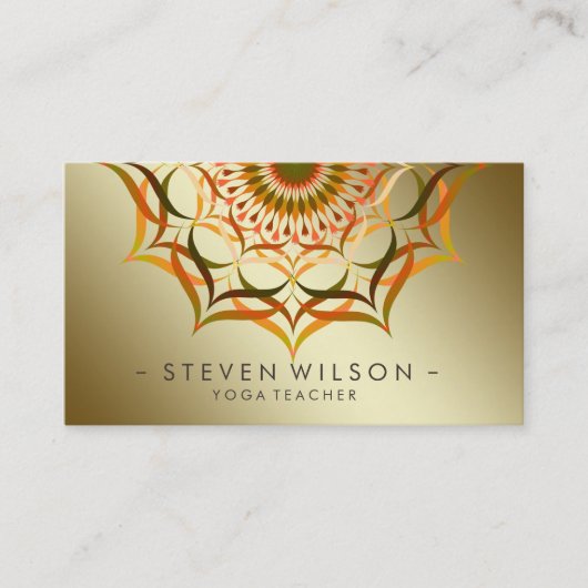 Mandala-Damast-Yoga-Lotos-Blumen-Meditation Visitenkarte (Vorderseite)