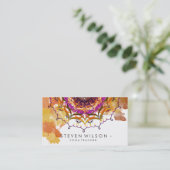 Mandala-Damast-Yoga-Meditations-holistische Visitenkarte (Stehend Vorderseite)