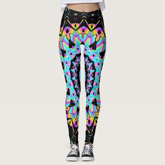 Mandala-Dampfwave Leggings (Vorderseite)