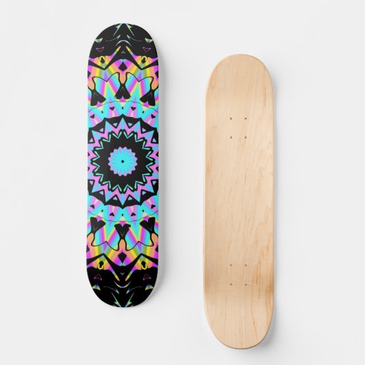 Mandala-Dampfwave Skateboard (Vorderseite)