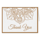 Mandala Danke Brown Boho Indian Modern Wedding (Vorderseite (Horizontal))