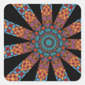 Mandala-Dekor  Quadratischer Aufkleber (Vorderseite)
