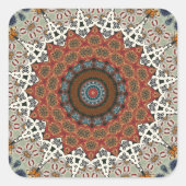 Mandala-Dekor Quadratischer Aufkleber (Vorderseite)