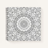 Mandala Dekoration Schwarz-weiße Ornamentik abstra Notizblock (Vorderseite)