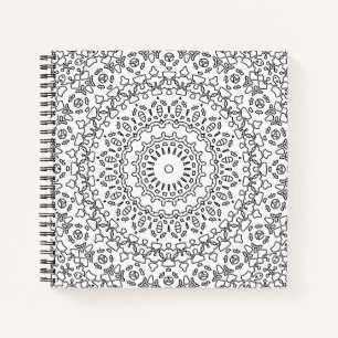 Mandala Dekoration Schwarz-weiße Ornamentik abstra Notizblock
