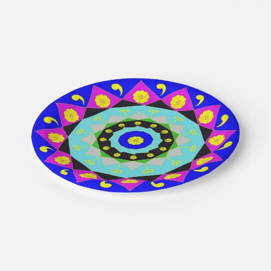 Mandala: Dekorative Papierplatte Pappteller (Schrägansicht)
