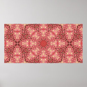 Mandala der abstrakten Blume - nahtloses ethnische Poster