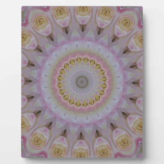 Mandala der gelben Rosen Fotoplatte (Vorderseite)
