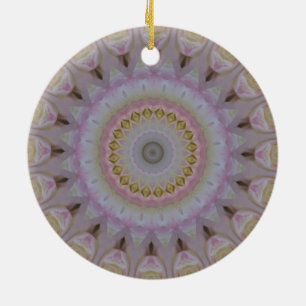Mandala der gelben Rosen Keramikornament