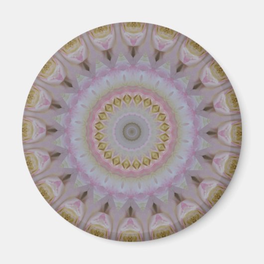Mandala der gelben Rosen Magnet (Vorne)