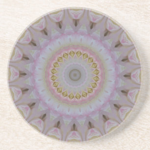 Mandala der gelben Rosen Sandstein Untersetzer