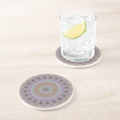 Mandala der gelben Rosen Sandstein Untersetzer (Seite)