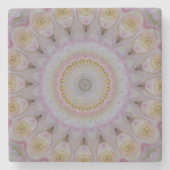 Mandala der gelben Rosen Steinuntersetzer (Vorderseite)