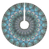 Mandala der Pfau-Augen Polyester Weihnachtsbaumdecke (Vorderseite)