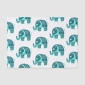 Mandala des aquamarinen niedlicher Elefant Seidenpapier (Vorderseite)