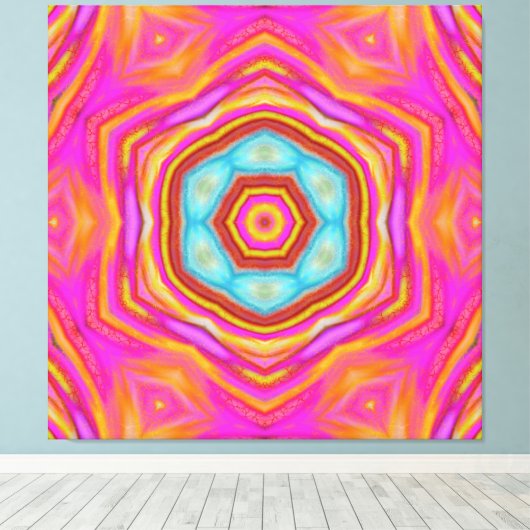 Mandala des Glücks Leinwanddruck (Insitu (Holzboden))