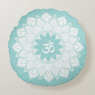 Mandala des Meditations-Kissen-  mit OM rund Rundes Kissen