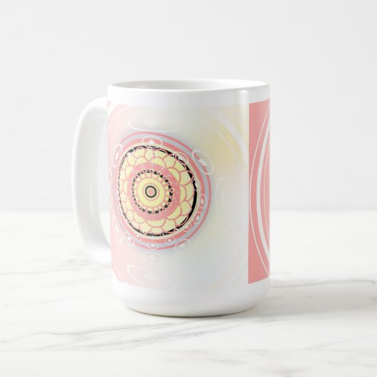 Mandala Design Art Kaffeetasse (Vorderseite Links)