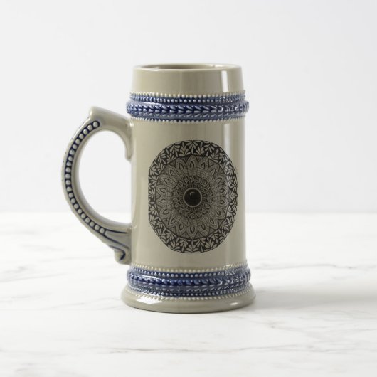 Mandala-Design auf Bierbecher Bierglas (Links)